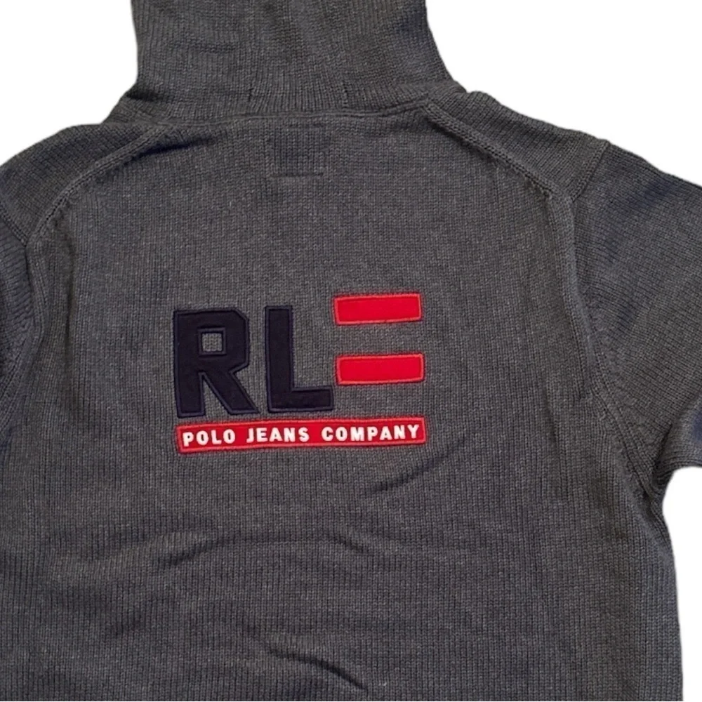 Polo Ralph Lauren Gray Hooded Sweater Men XL Pullover Classic Logo